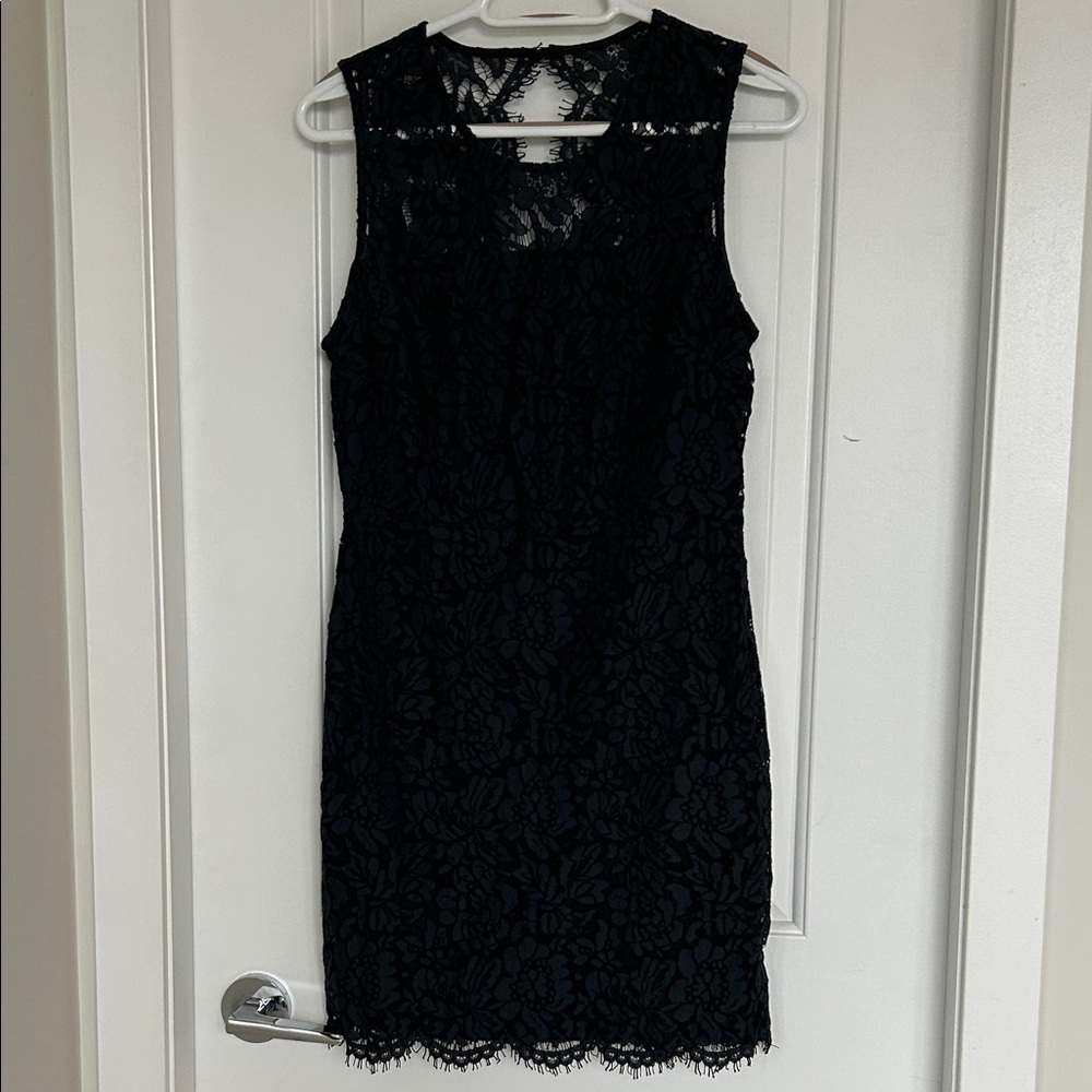 Banana Republic Navy Lace Midi Dress